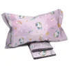 Set lenzuola letto singolo per bambini in cotone con unicorni rosa Cernia