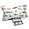 Set lenzuola letto singolo per bambini in cotone con macchinine Winner