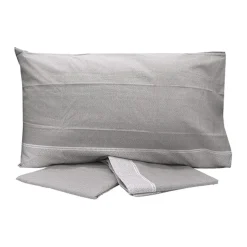 Set lenzuola letto una piazza e mezza in cotone grigio Freedom