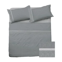 Set lenzuola matrimoniali in cotone grigio Freedom