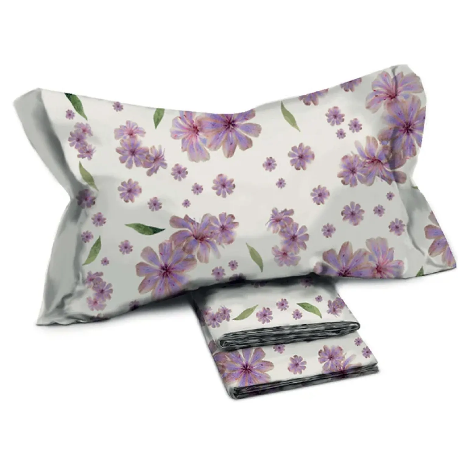 Set lenzuola matrimoniali in cotone fantasia fiori bianco rosa Razza