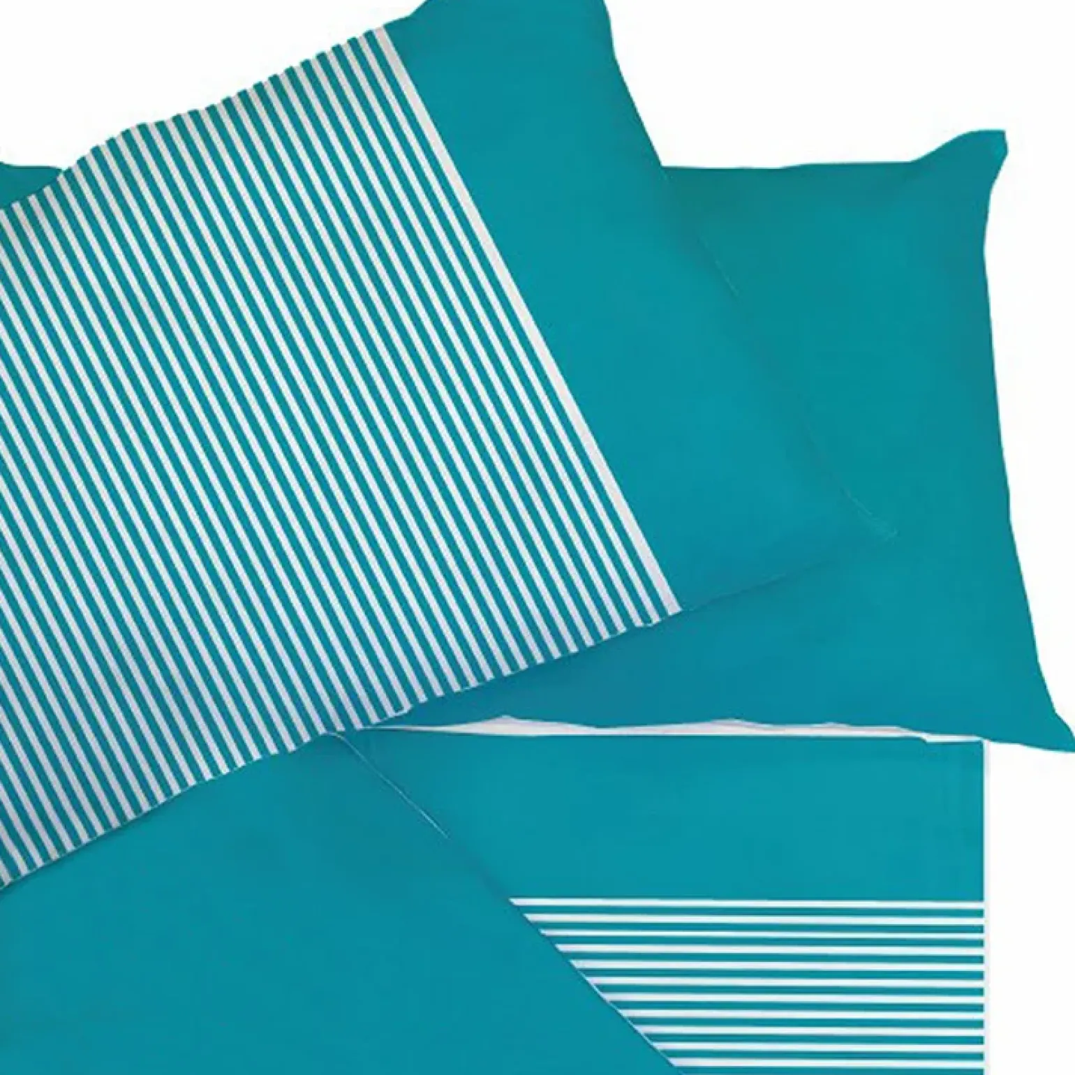 Set lenzuola matrimoniali con 4 federe in cotone turchese Strudel