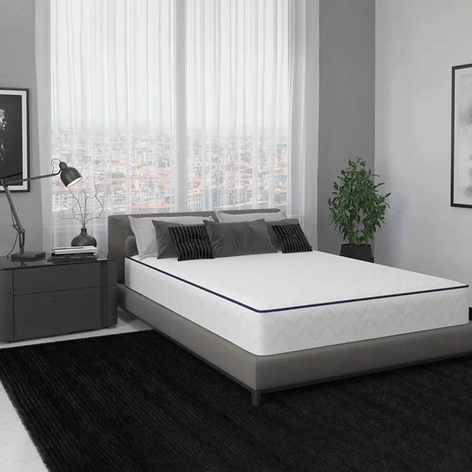 Set materasso una piazza e mezza con rete 120x190cm Elisir Gihome®