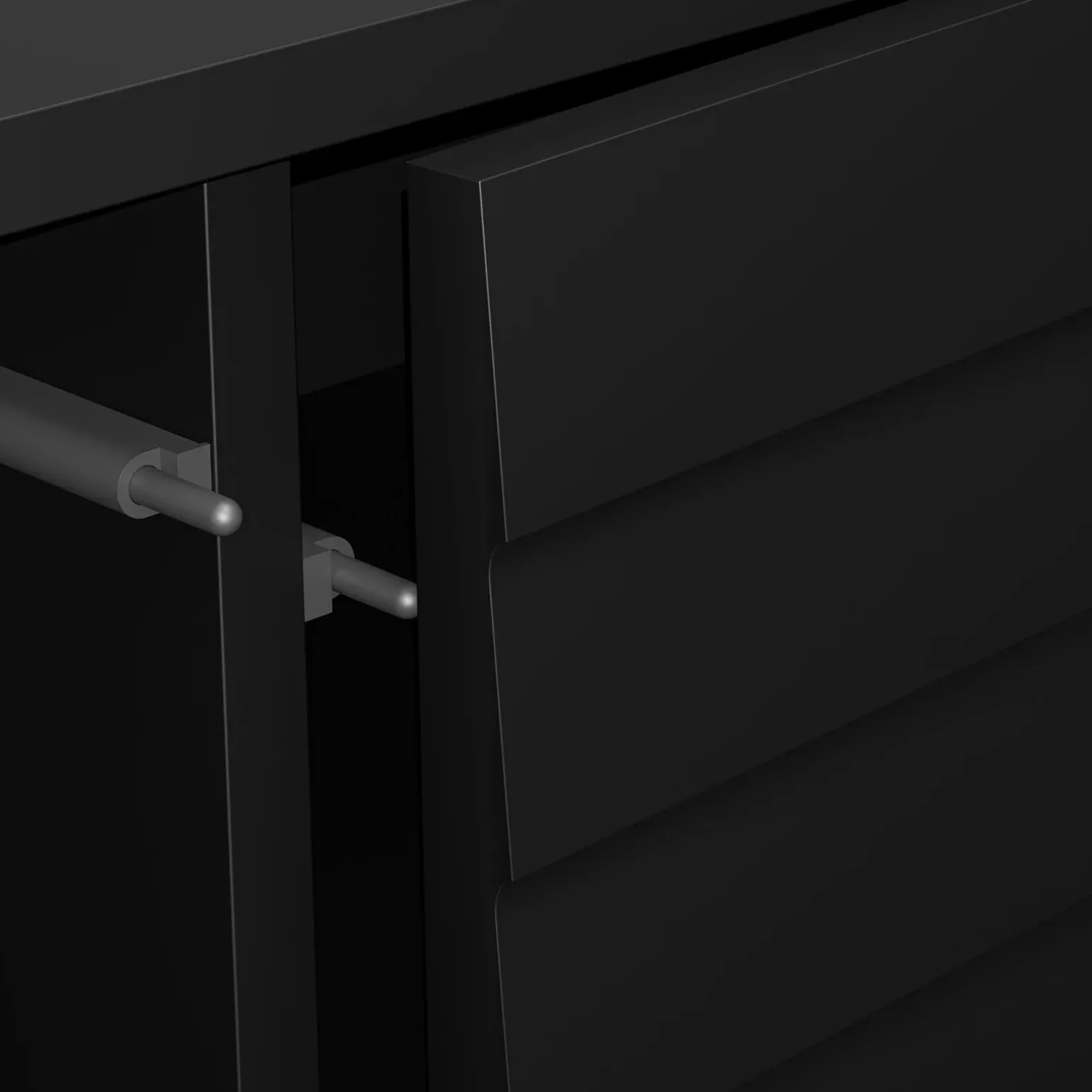Set mobili soggiorno completo moderno nero Wild