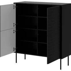 Set mobili soggiorno completo moderno nero Wild