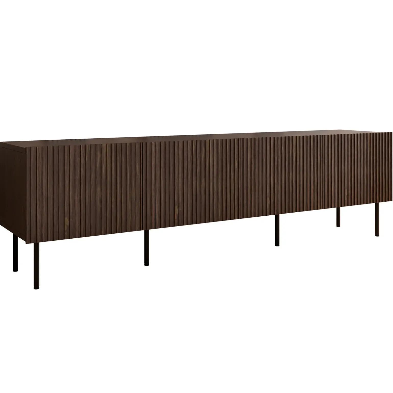 Set mobili soggiorno completo noce cannettato Gabiot