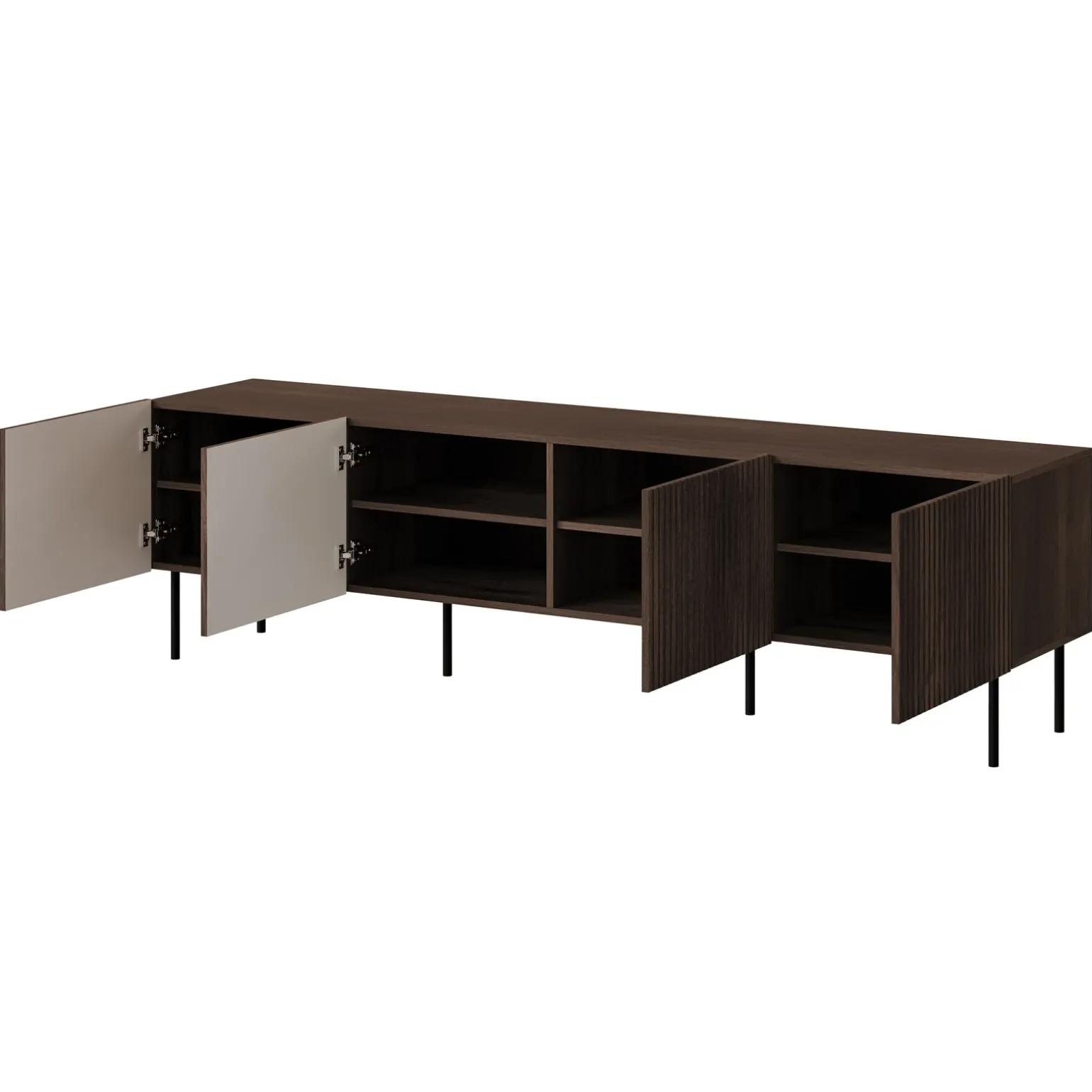 Set mobili soggiorno completo noce cannettato Gabiot
