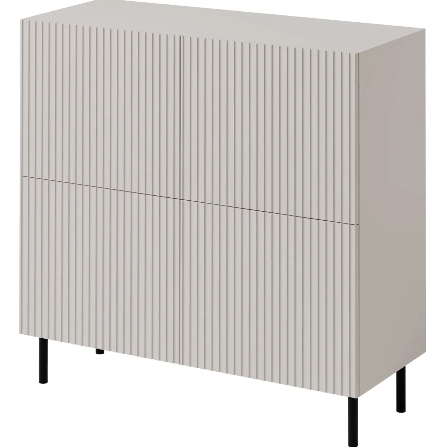 Set mobili soggiorno completo con frontali cannettati beige Ziggy 3