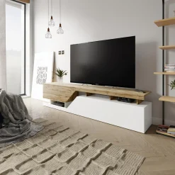 Set mobili soggiorno completo rovere bianco Modesta