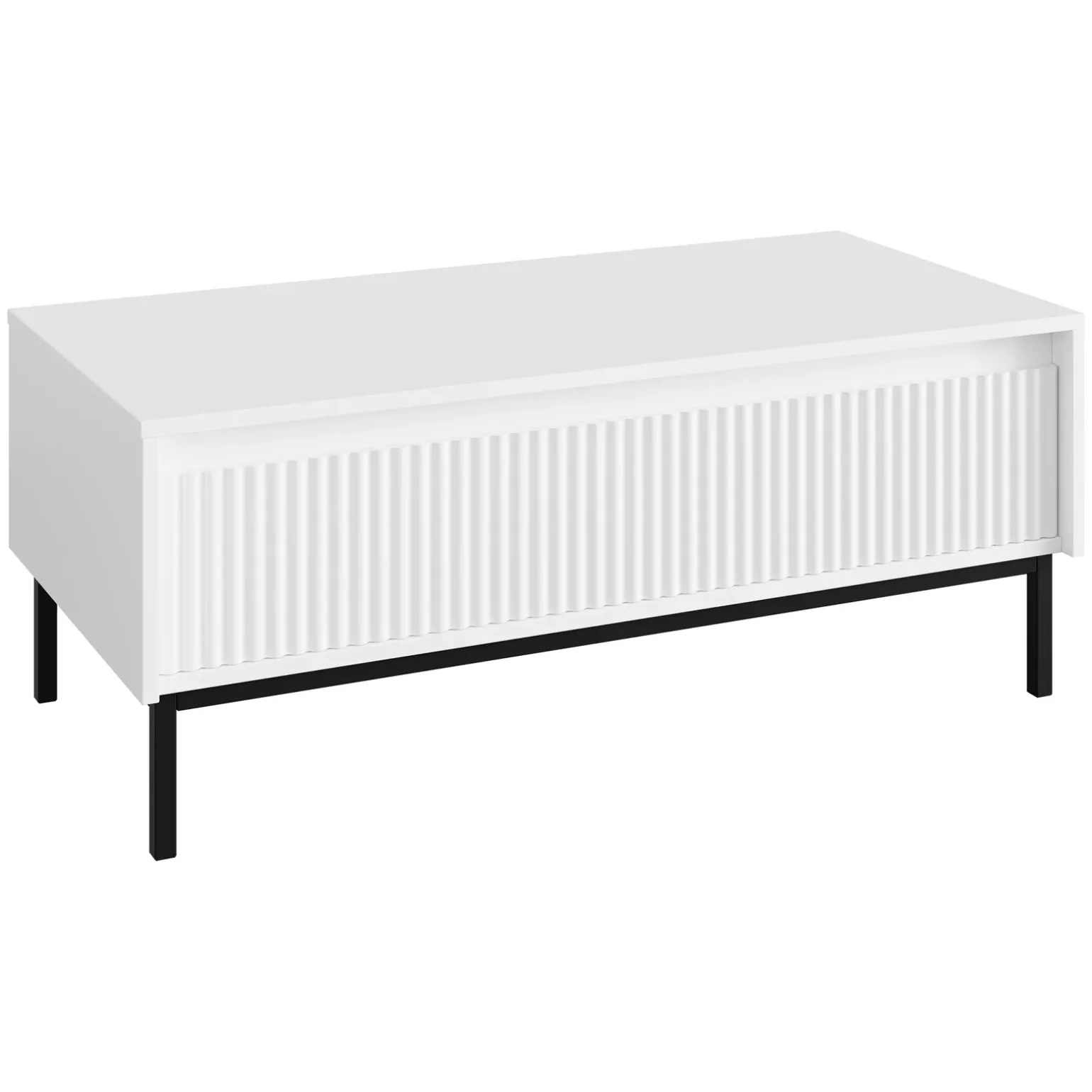 Set mobili soggiorno completo design cannettato bianco Strike