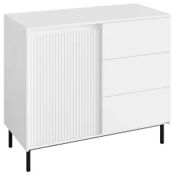 Set mobili soggiorno completo design cannettato bianco Strike