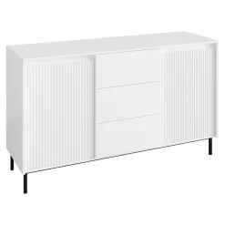 Set mobili soggiorno completo design cannettato bianco Strike