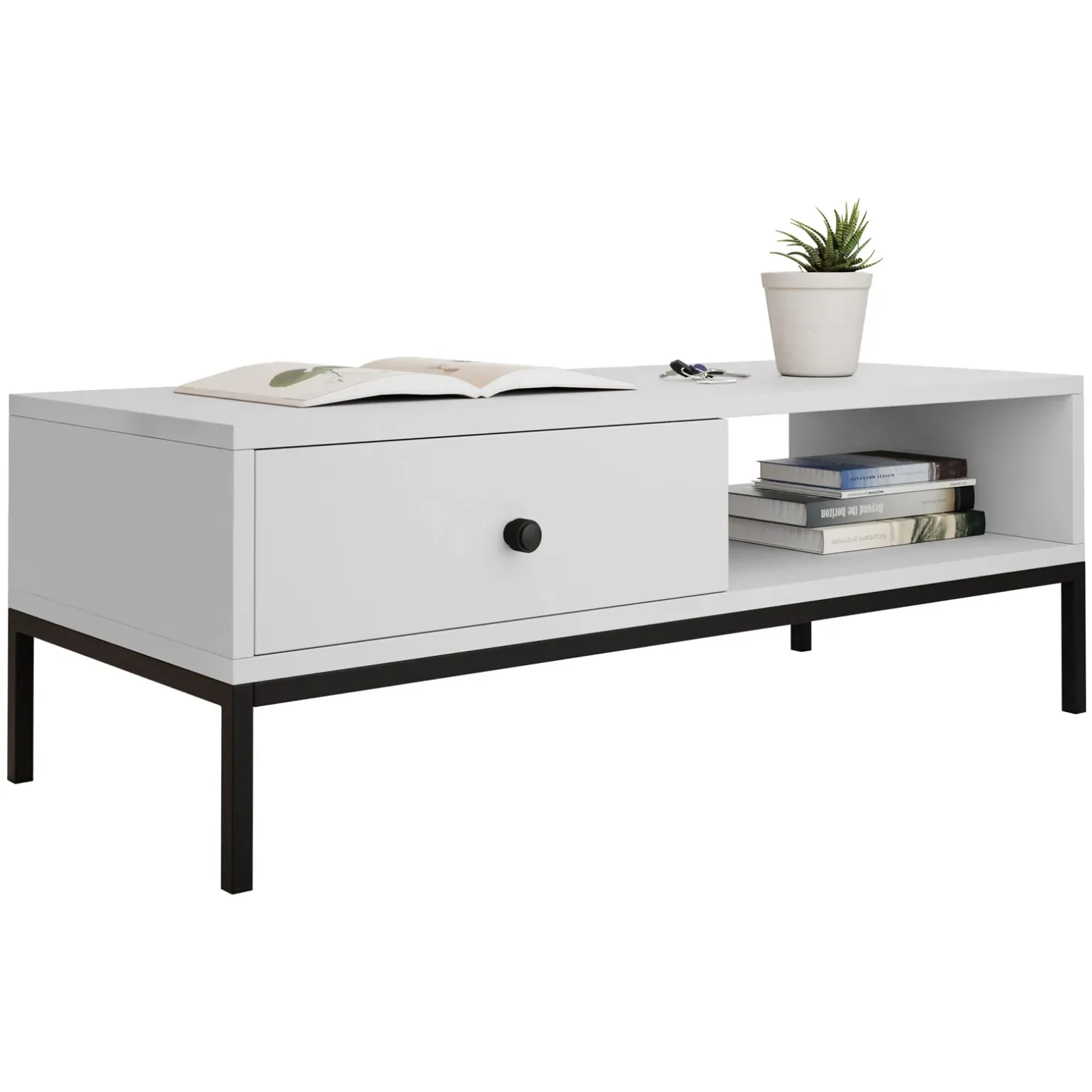 Set mobili soggiorno completo design moderno bianco Pollon 2