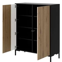 Set mobili soggiorno completo rovere nero Duble