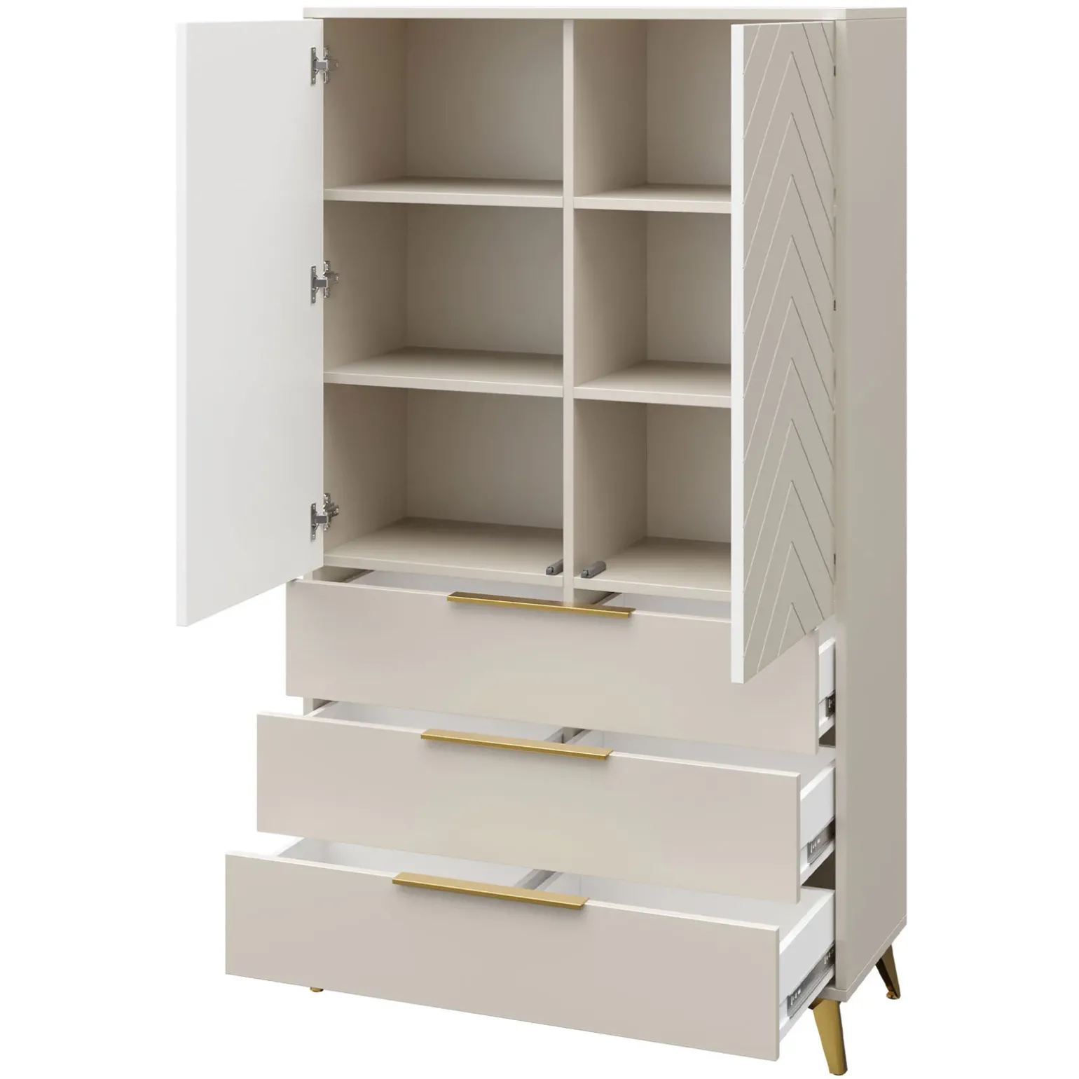 Set mobili soggiorno completo beige frontali serigrafati Miriam 2