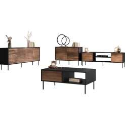 Set mobili soggiorno completo moderno noce nero Wild 2