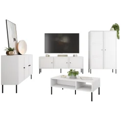 Set mobili soggiorno completo bianco opaco Stark 1