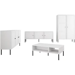 Set mobili soggiorno completo bianco opaco Stark 1