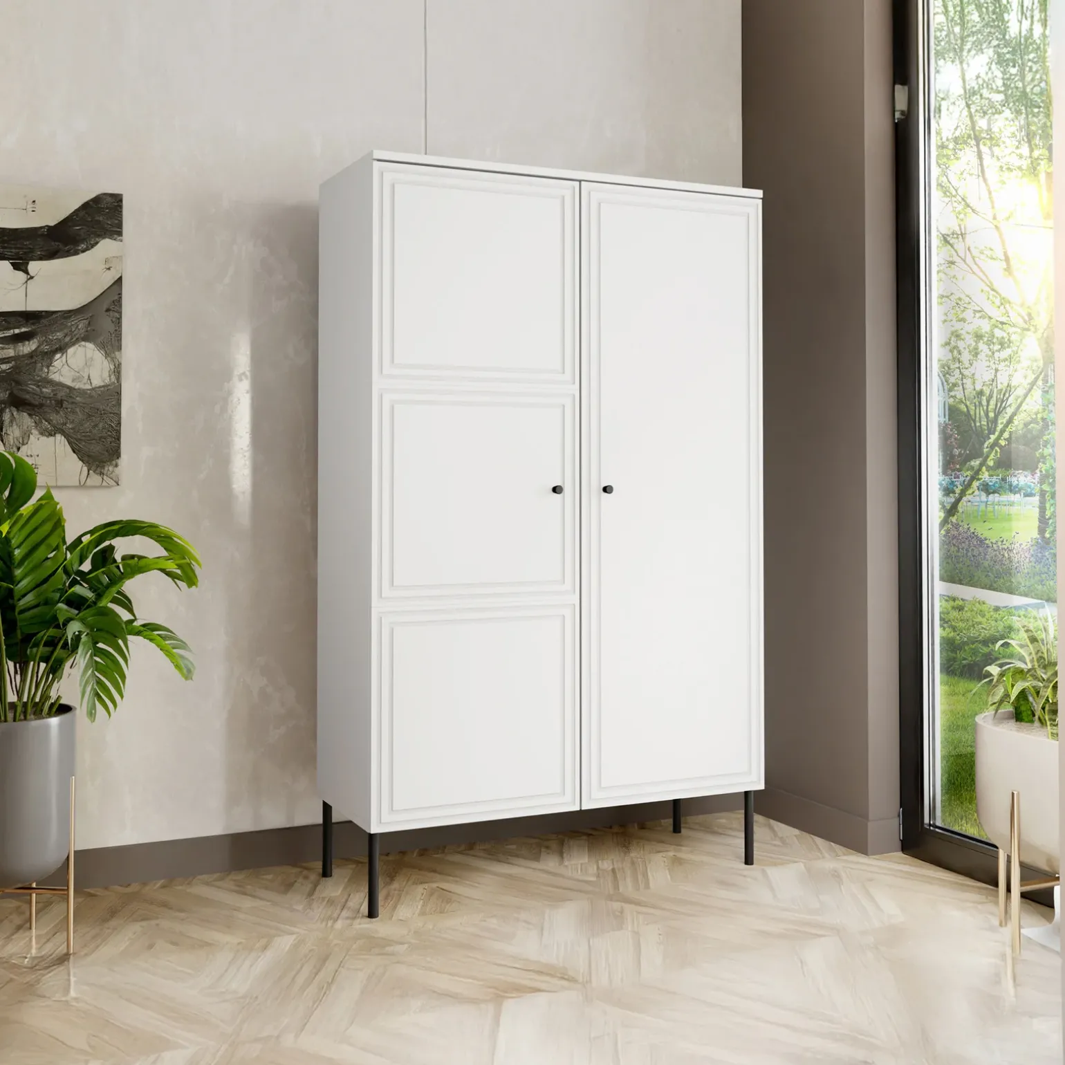 Set mobili soggiorno completo bianco opaco Stark 1