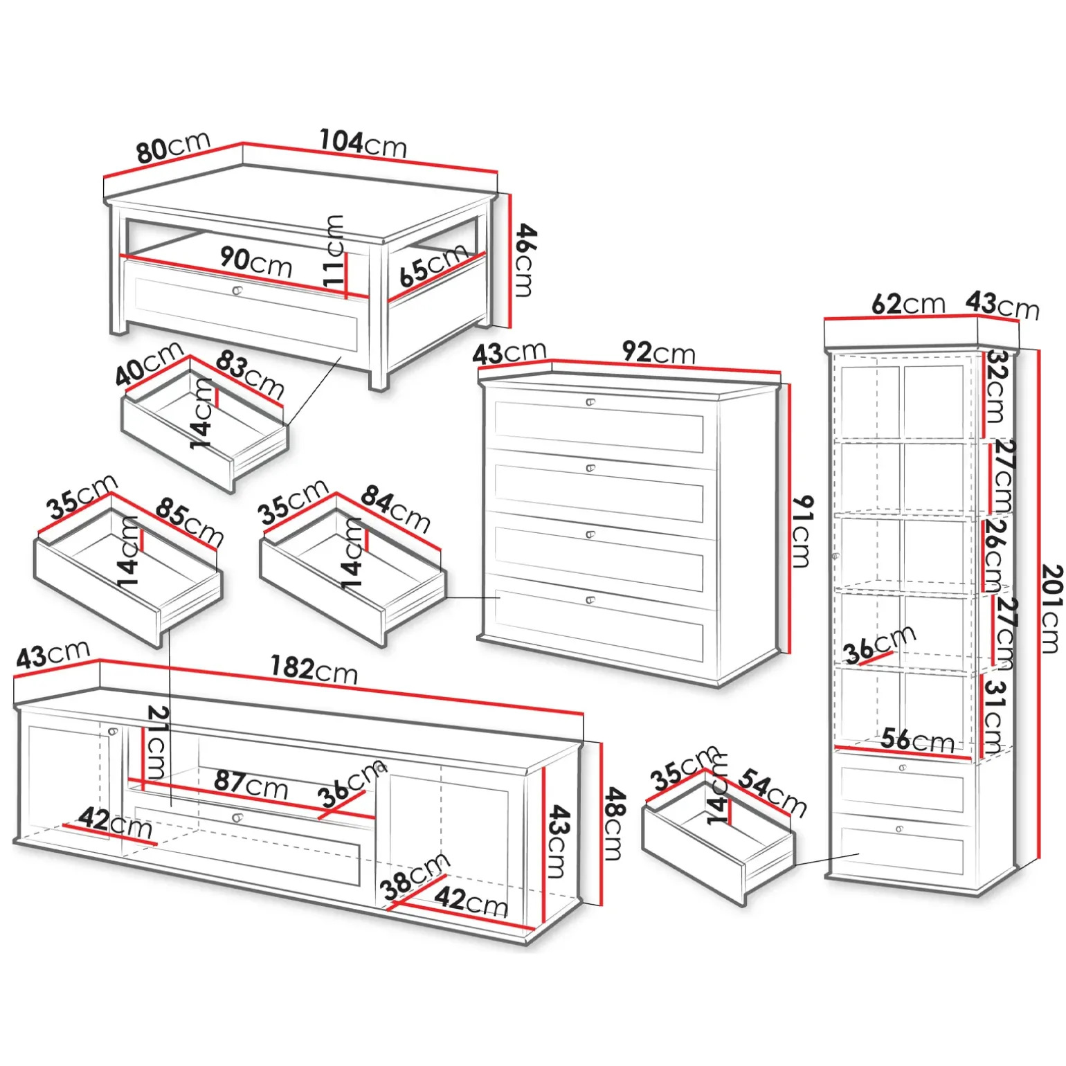 Set mobili soggiorno completo moderno bianco rovere Relaxio