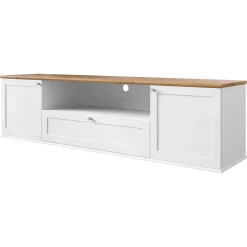 Set mobili soggiorno completo moderno bianco rovere Relaxio
