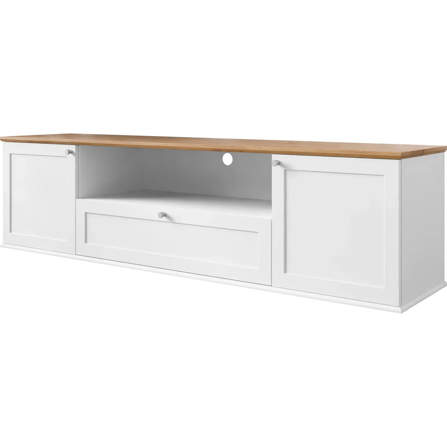 Set mobili soggiorno completo moderno bianco rovere Relaxio