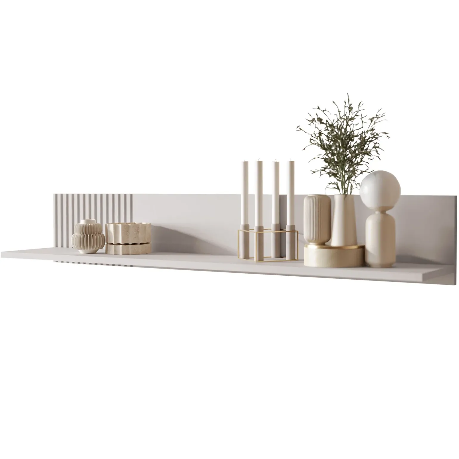Set mobili soggiorno completo con frontali cannettati beige Ziggy 5