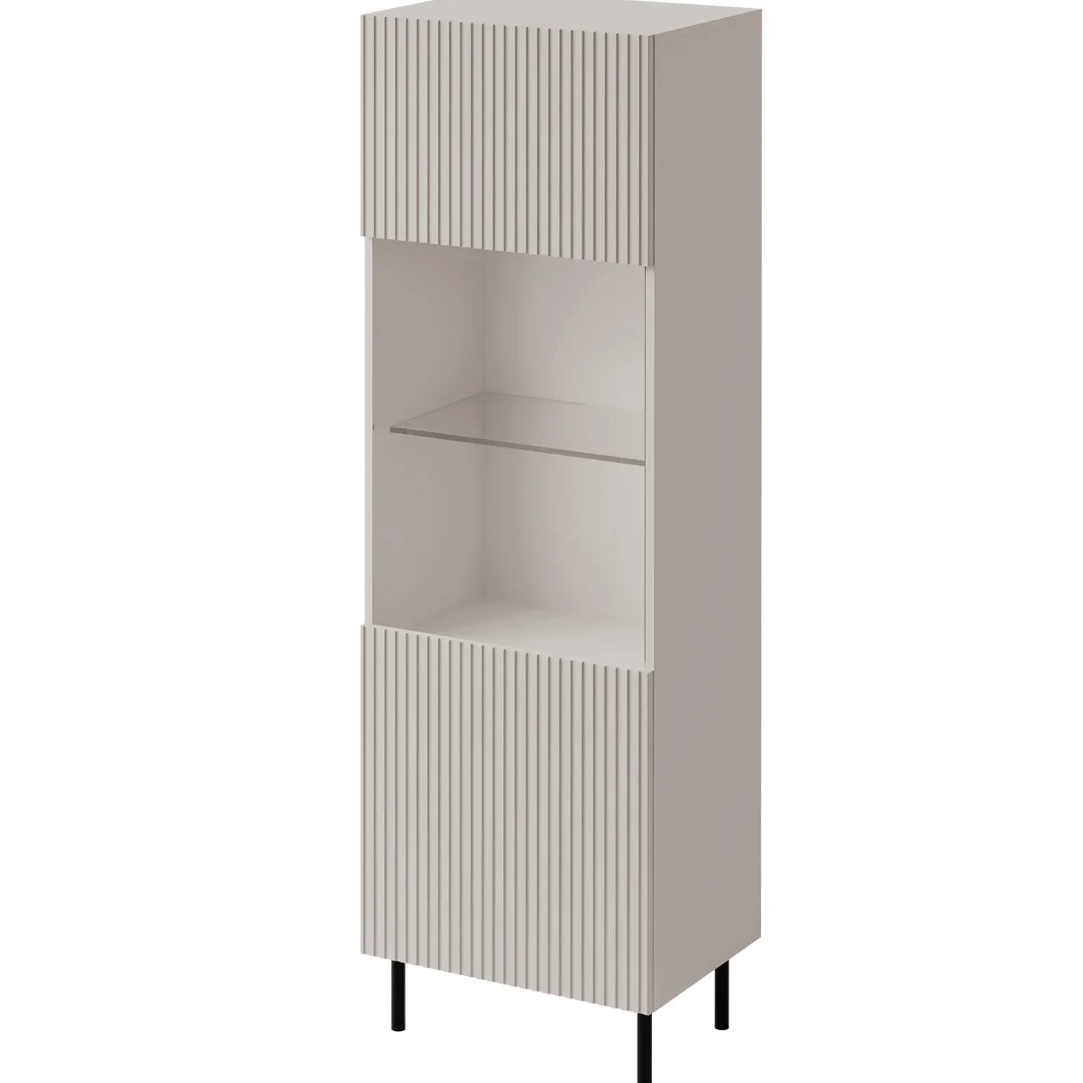 Set mobili soggiorno completo con frontali cannettati beige Ziggy 2