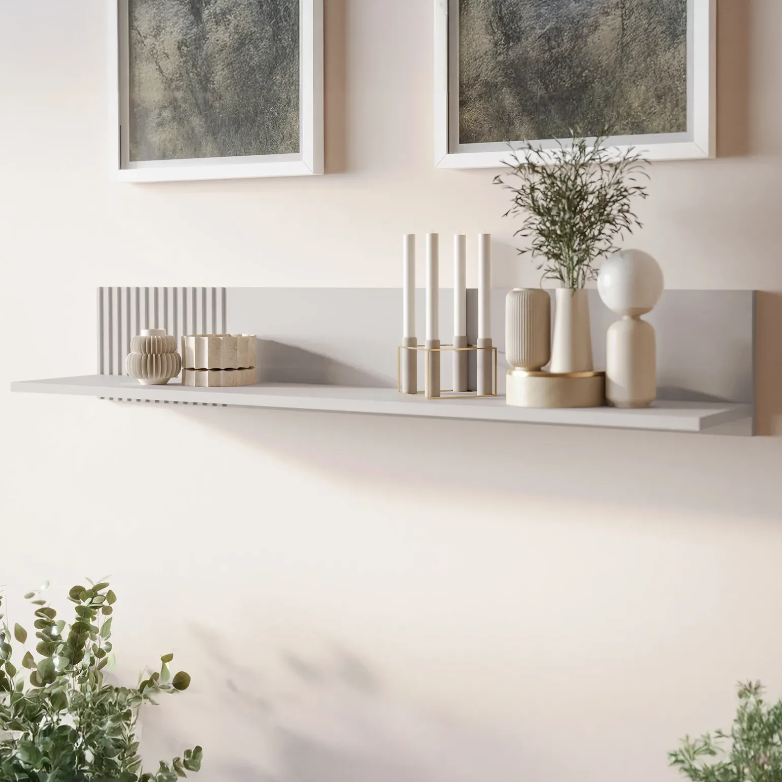 Set mobili soggiorno completo con frontali cannettati beige Ziggy 2