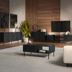 Set mobili soggiorno completo moderno nero Wild 2