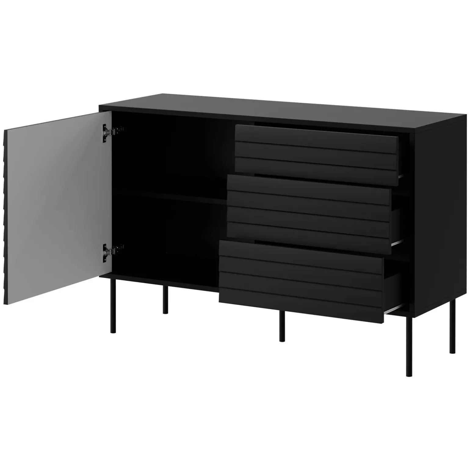 Set mobili soggiorno completo moderno nero Wild 2