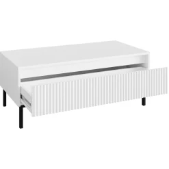 Set mobili soggiorno completo design cannettato bianco Strike 2