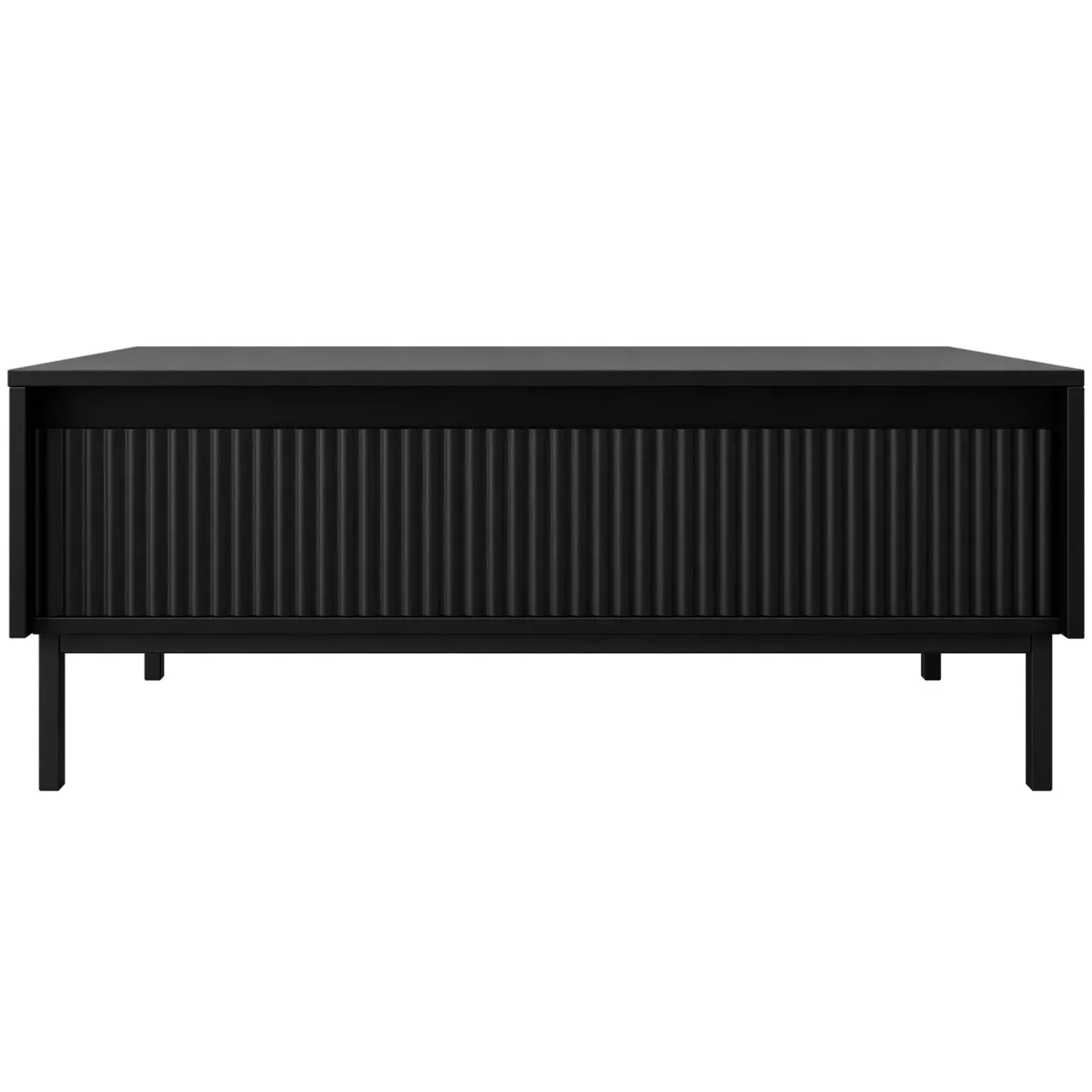 Set mobili soggiorno completo design cannettato nero Strike 2