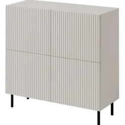 Set mobili soggiorno completo con frontali cannettati beige Ziggy 4