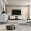 Set mobili soggiorno completo design moderno bianco Pollon