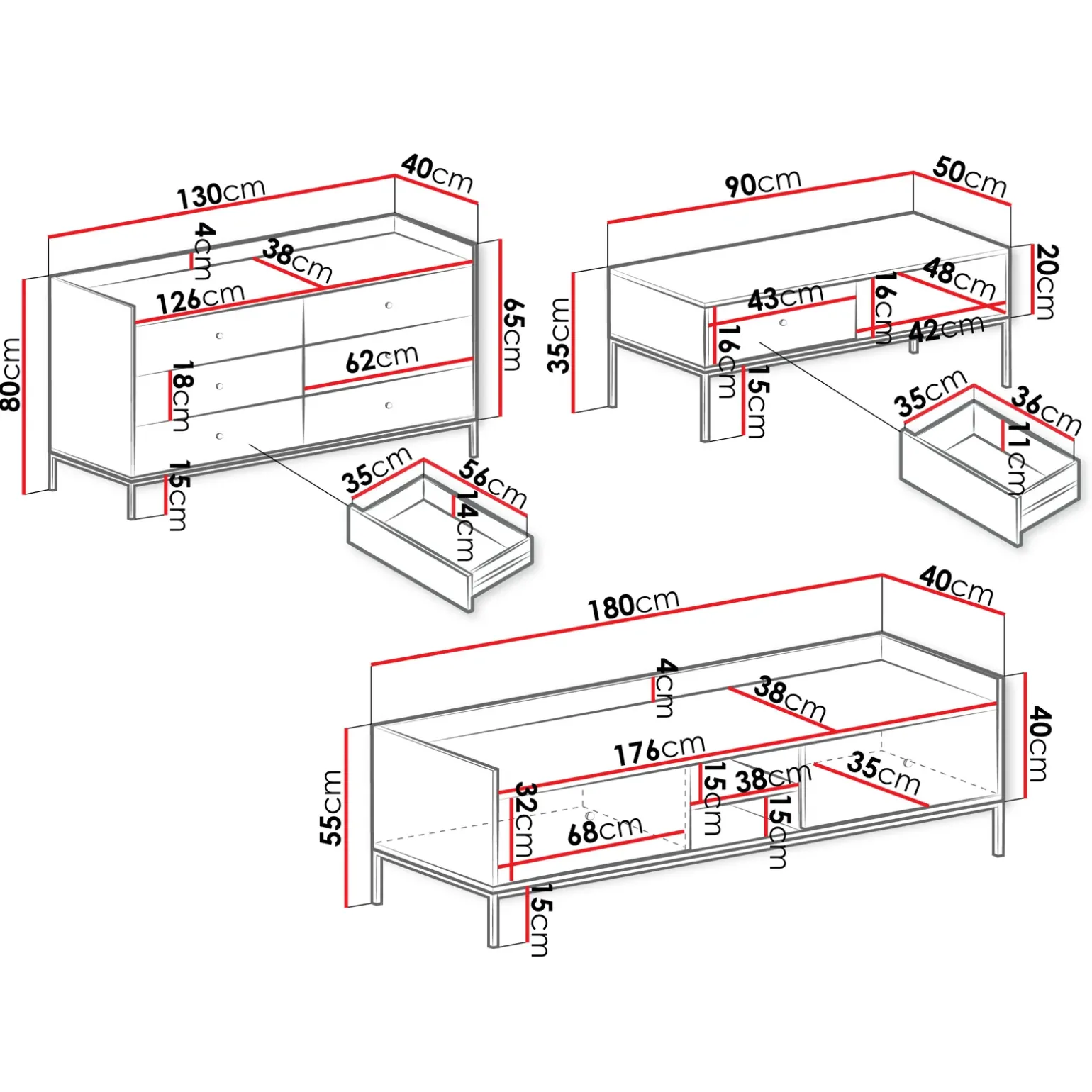 Set mobili soggiorno completo design moderno bianco Pollon