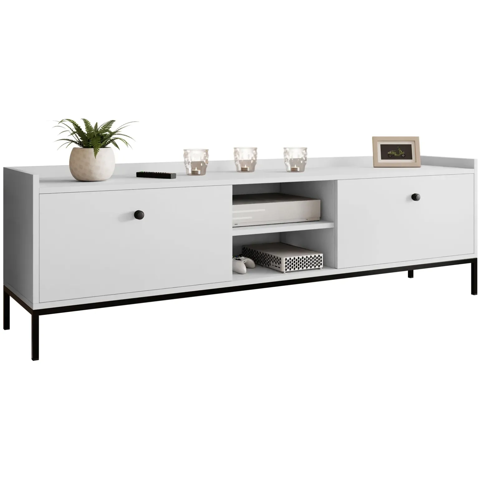 Set mobili soggiorno completo design moderno bianco Pollon
