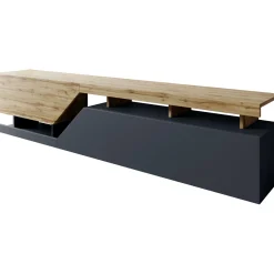 Set mobili soggiorno completo rovere antracite Modesta