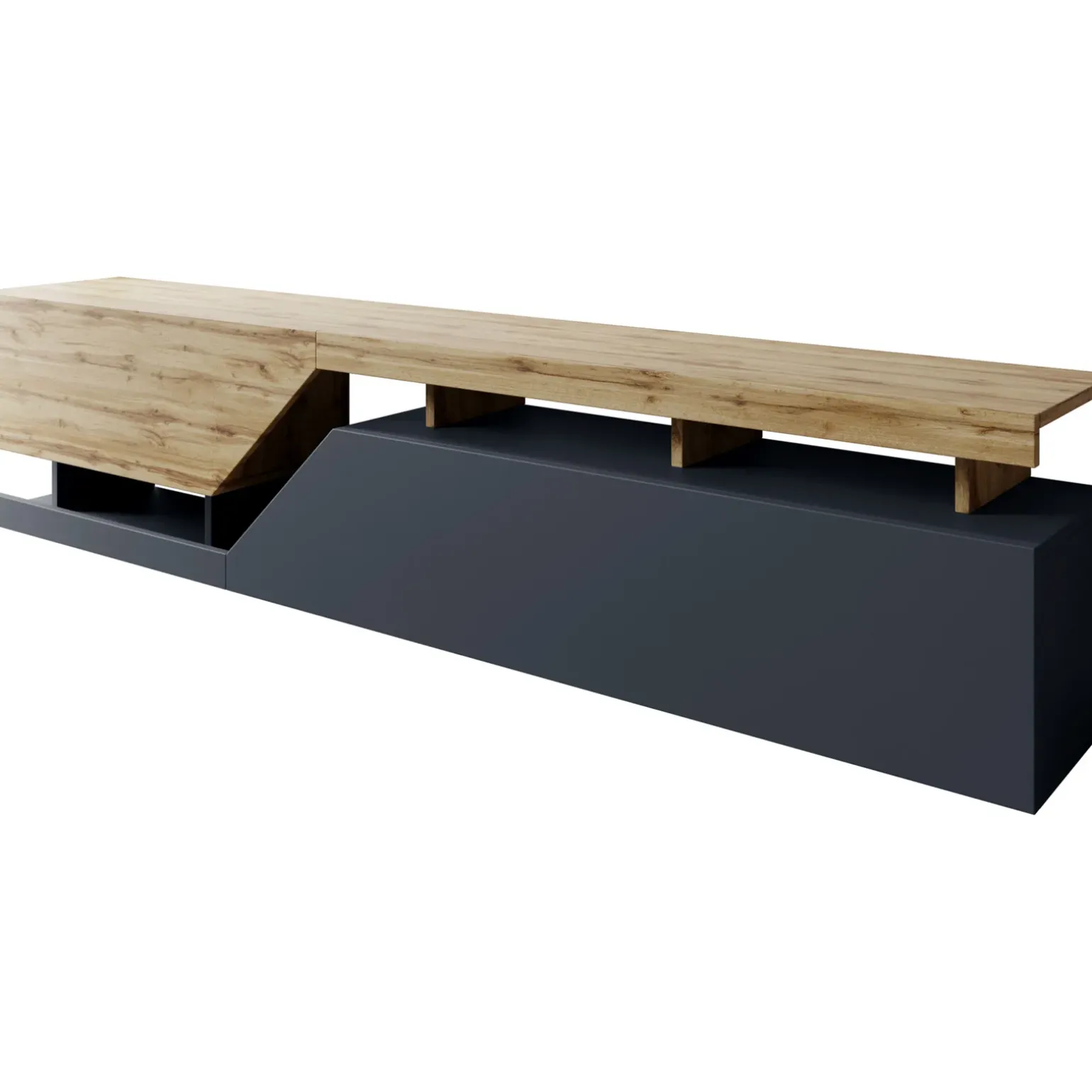 Set mobili soggiorno completo rovere antracite Modesta
