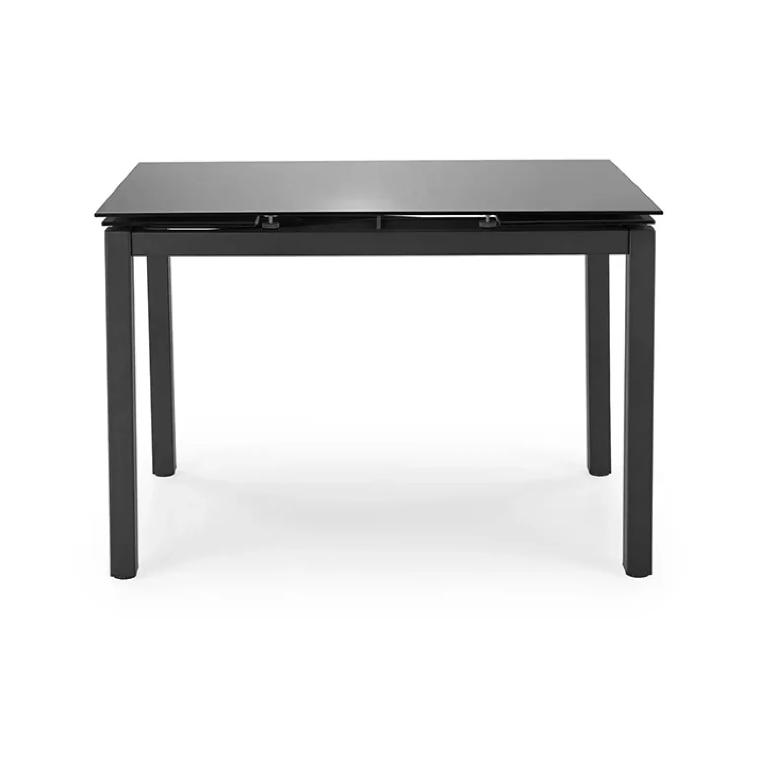 Set tavolo 110/170cm + 4 sedie imbottite grigio nero Albani