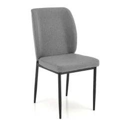 Set tavolo 110/170cm + 4 sedie imbottite grigio nero Albani