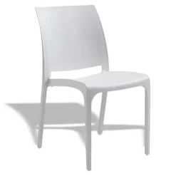 Set tavolo da giardino esterno dehors 150x90 cm antracite + 4 sedie bianco Coral
