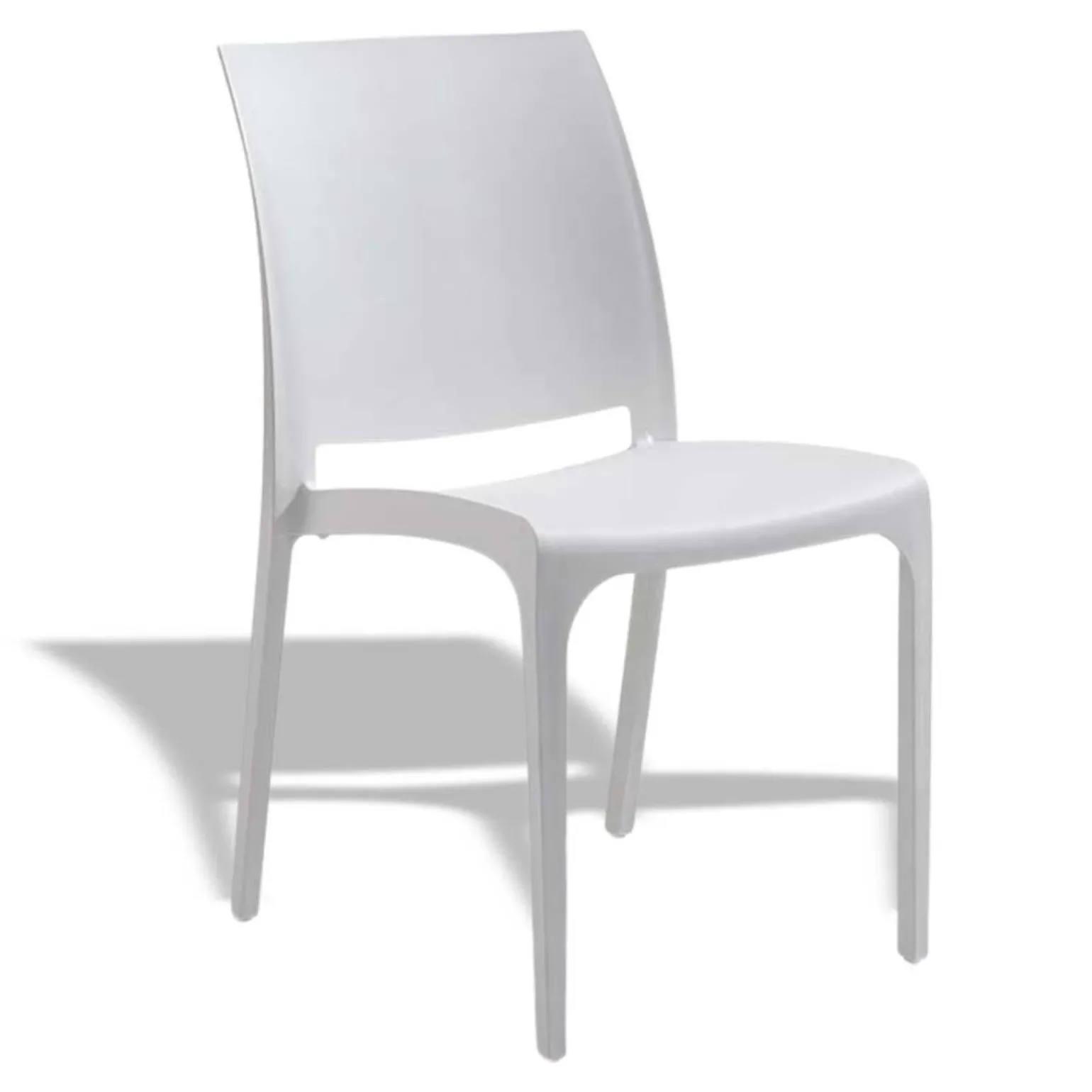 Set tavolo da giardino esterno dehors 150x90 cm antracite + 4 sedie bianco Coral