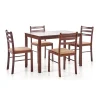 Set tavolo moderno 110x72cm + 4 sedie rovere scuro Lunelle