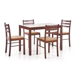 Set tavolo moderno 110x72cm + 4 sedie rovere scuro Lunelle