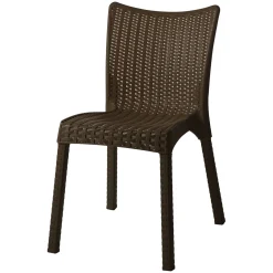 Set tavolo 80x80cm + 2 sedie da giardino polipropilene marrone Blossom
