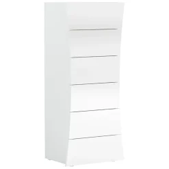 Settimino 50x122h cm 6 cassetti moderno bianco lucido Neve