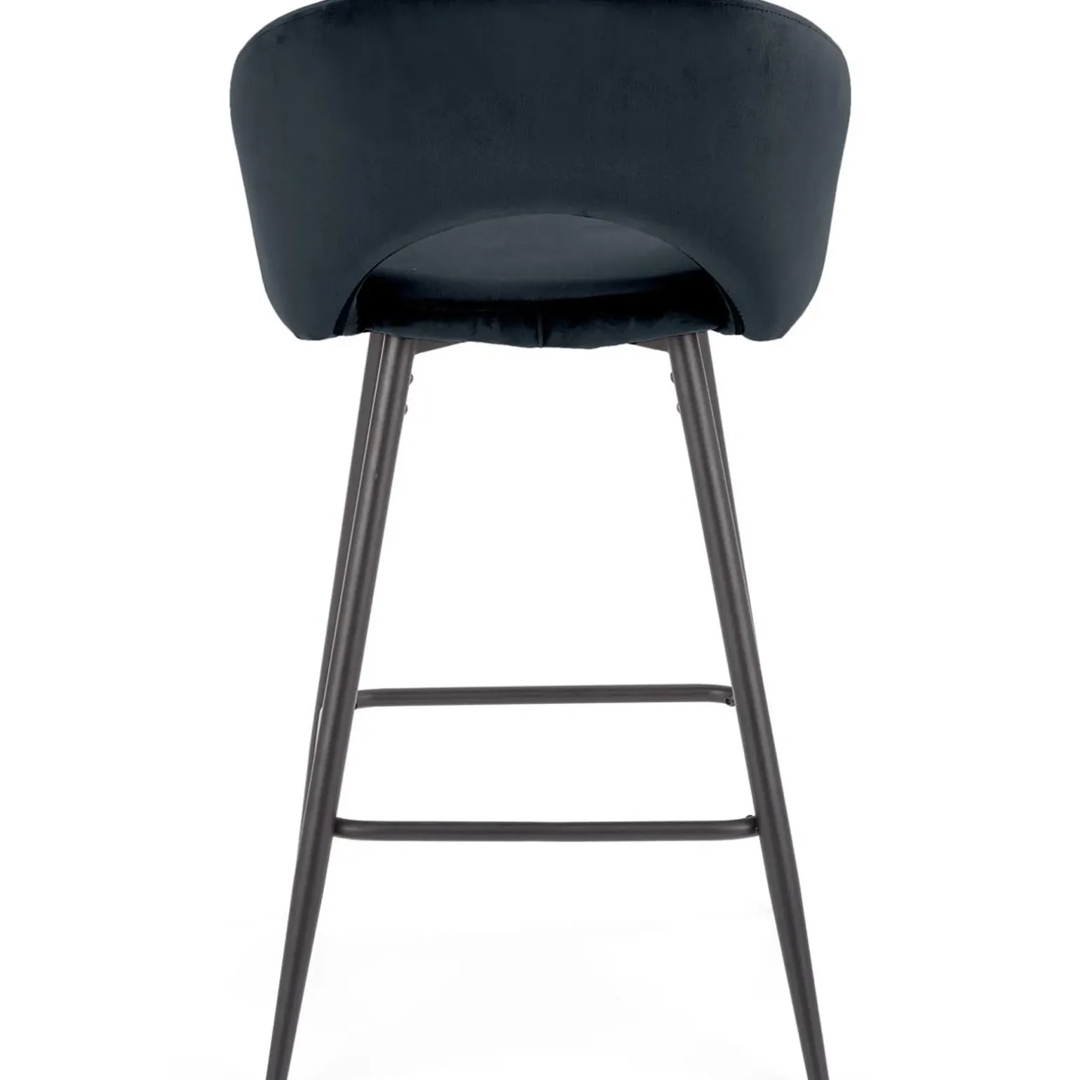 Sgabello alto moderno da bar in velluto nero Fober