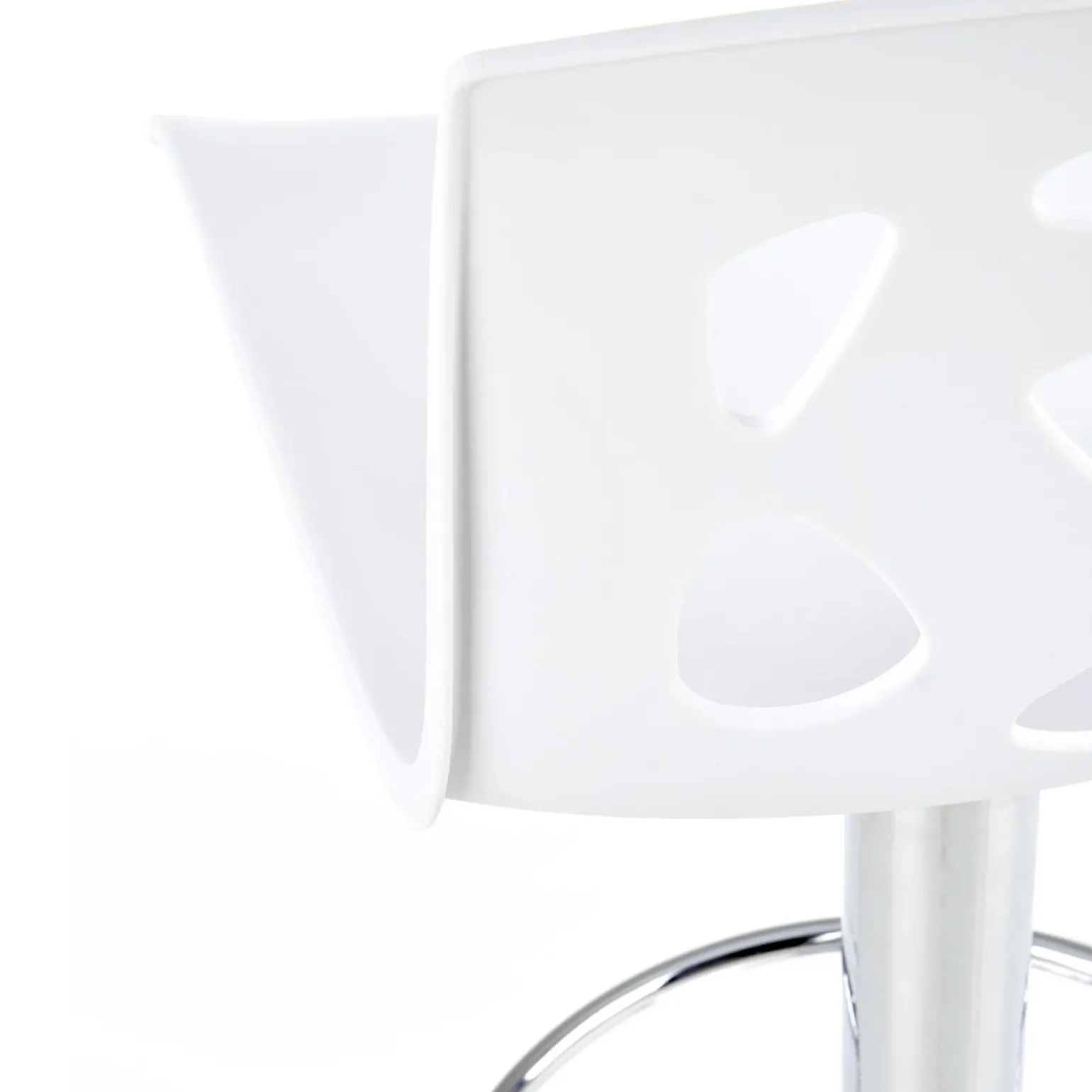 Sgabello alto regolabile design moderno bianco acciaio cromato Oliver