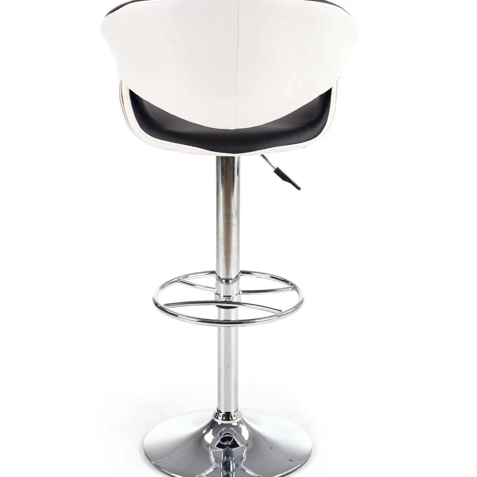 Sgabello alto regolabile moderno in ecopelle nero bianco Daisy